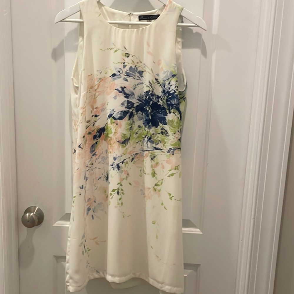Rose & Olive Cream Sleeveless Scoop Neck Midi Sundress
